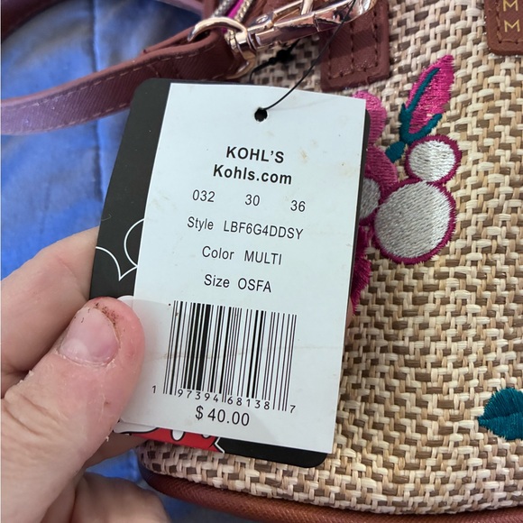 Disney Mickey Mouse Mini Bag with Floral Embroidery - Picture 2 of 8